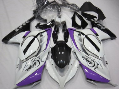 13-18 Gloss White & Purple Ninja 300 Fairings