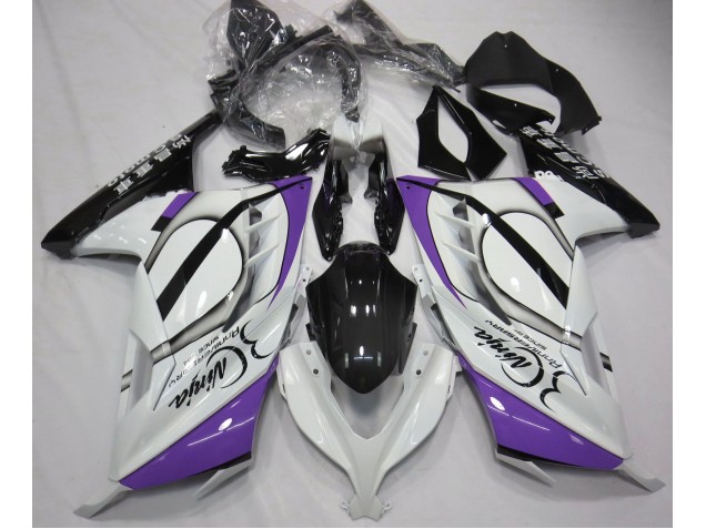 13-18 Gloss White & Purple Ninja 300 Fairings