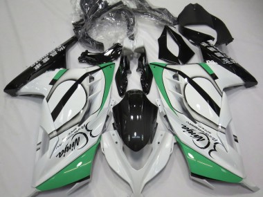 13-18 Gloss White and Green Ninja 300 Fairings