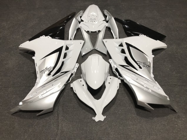 13-18 Gloss White and Silver Ninja 300 Fairings