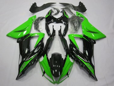 13-18 Plain Gloss Black Green ZX6R Fairings