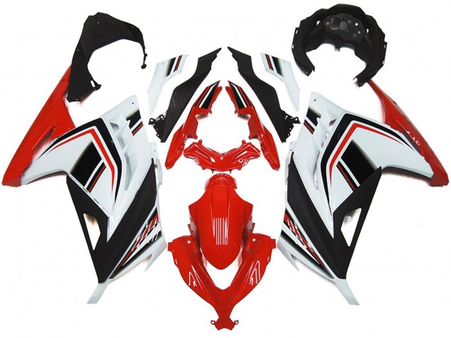 13-18 Red White and Gloss Black Ninja 300 Fairings