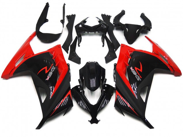 13-18 Red and Gloss Black Ninja 300 Fairings