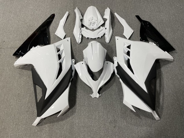 13-18 White and Black Sharp Gloss Ninja 300 Fairings