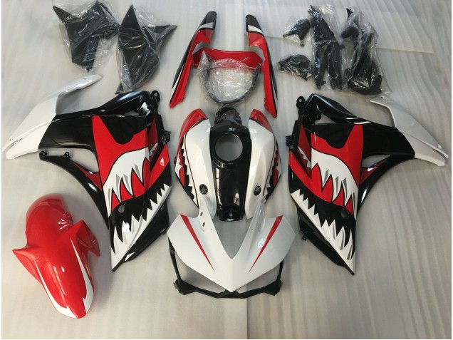 15-18 Red and White Shark R3 Fairings