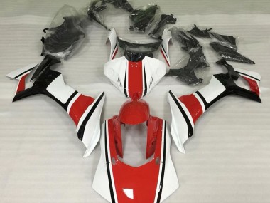 15-19 Gloss White Red and Black R1 Fairings