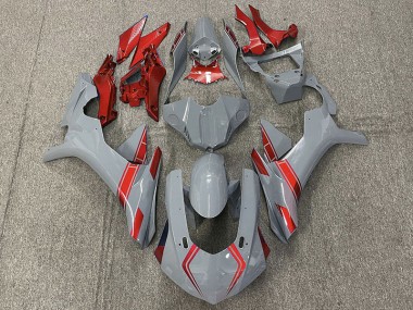 15-19 Nardo Grey & Red Accents R1 Fairings