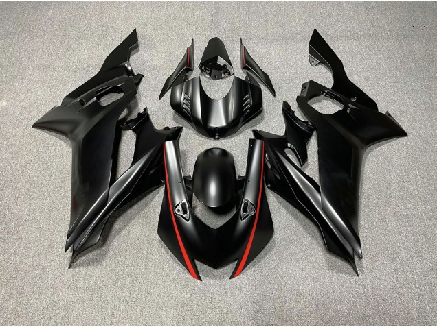 17-21 Matte Black & Red Accents R6 Fairings