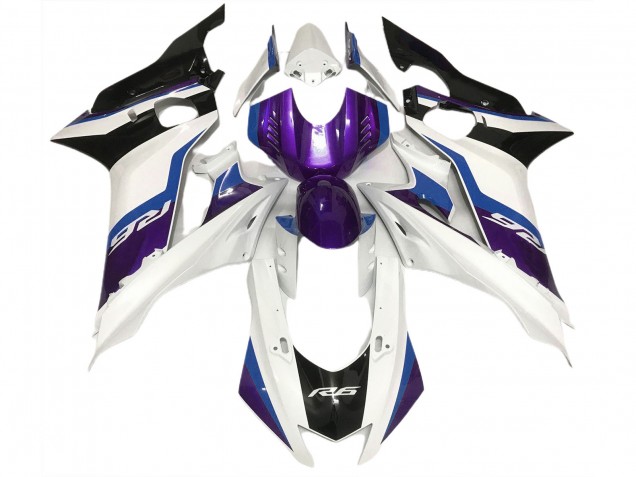 17-21 Purple and Gloss White R6 Fairings