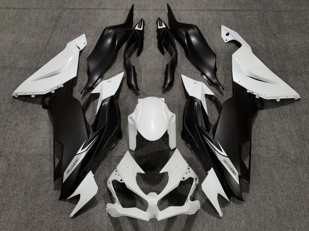 19-23 Matte Pearl White and Black ZX6R Fairings