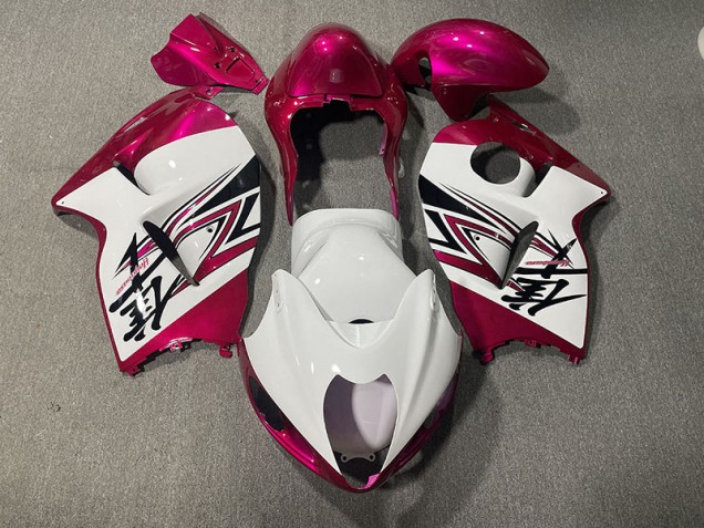 97-07 Gloss White & Pink GSXR 1300 Hayabusa Fairings