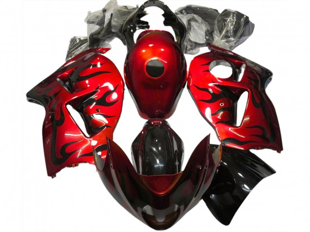 97-07 Red & Black Flame GSXR 1300 Hayabusa Fairings