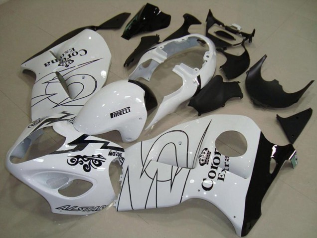 97-07 White with Green GSXR 1300 Hayabusa Fairings