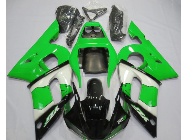 98-02 Green White and Black R6 Fairings