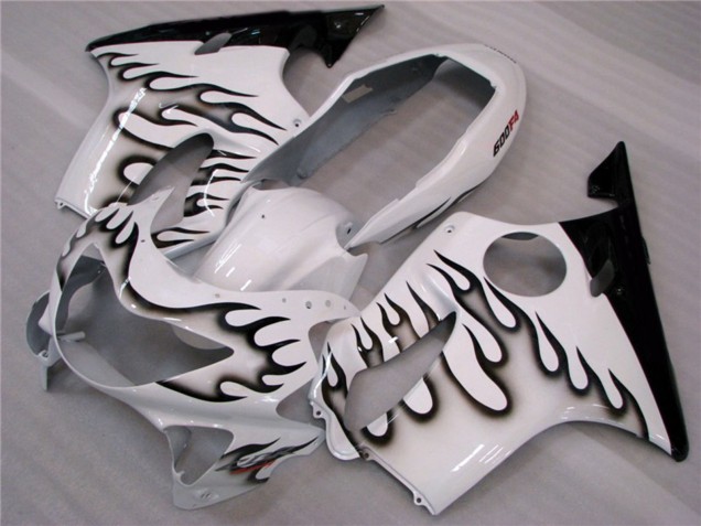 99-00 White and Black Flames CBR600 F4 Fairings